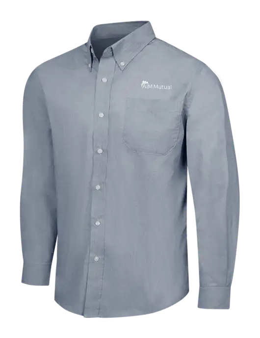 Navy Frost Crosshatch Easy Care Shirt w/A.I.M. Mutual Logo