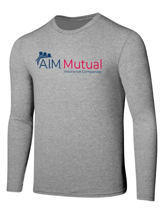 Seriously Soft Light Heathered Grey Long Sleeve T-Shirt w/A.I.M. Mutual Logo