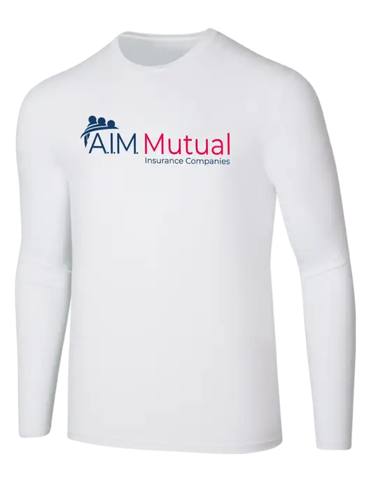 Seriously Soft White Long Sleeve T-Shirt w/A.I.M. Mutual Logo