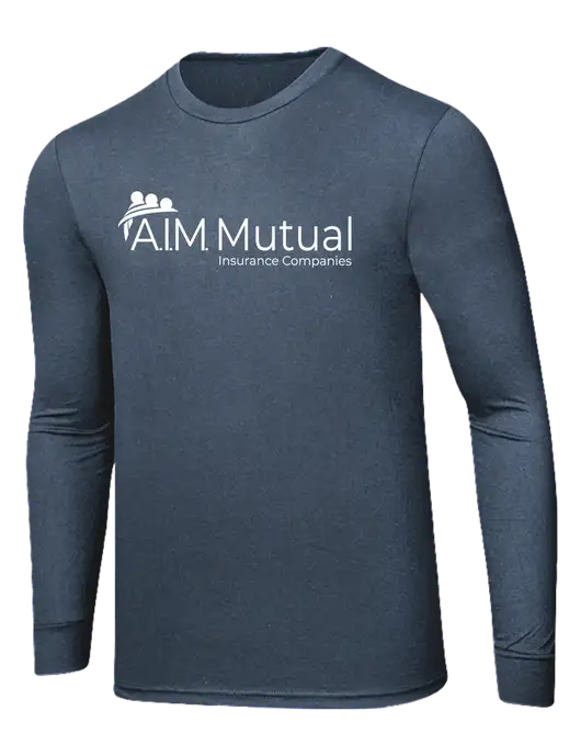 Simply Soft Long Sleeve Navy Frost 4.5 oz, Poly/Combed Ring Spun Cotton T-Shirt w/A.I.M. Mutual Logo