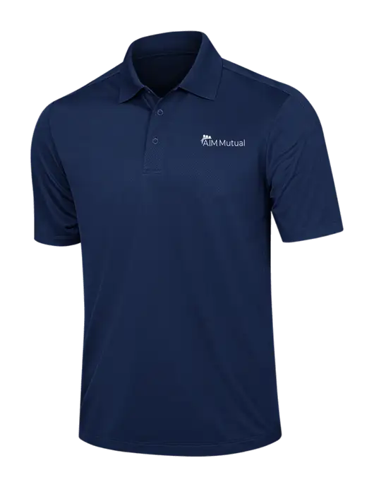 Dark Navy Diamond Textured Jacquard Polo w/A.I.M. Mutual Logo