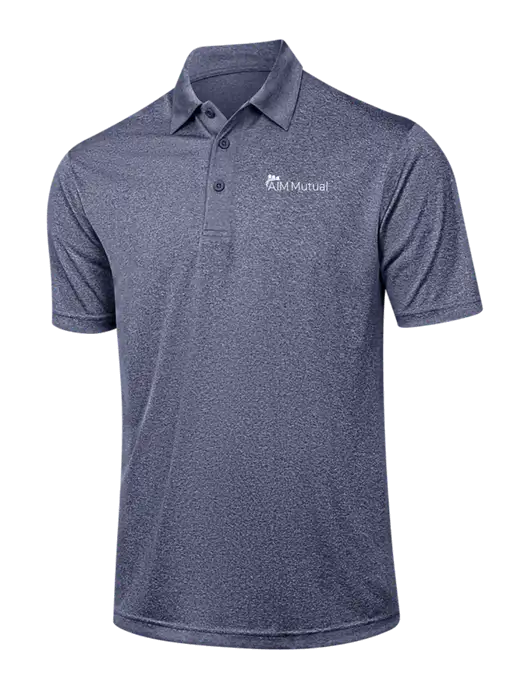 Navy Heather Contender Polo w/A.I.M. Mutual Logo