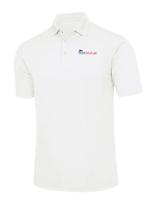 White Micropique Sport-Wick Polo w/A.I.M. Mutual Logo