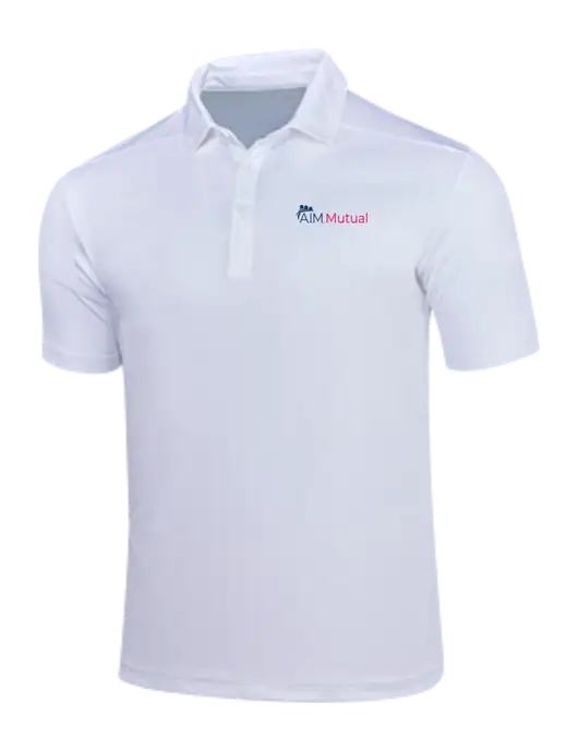 White Posi-UV Pro Polo w/A.I.M. Mutual Logo