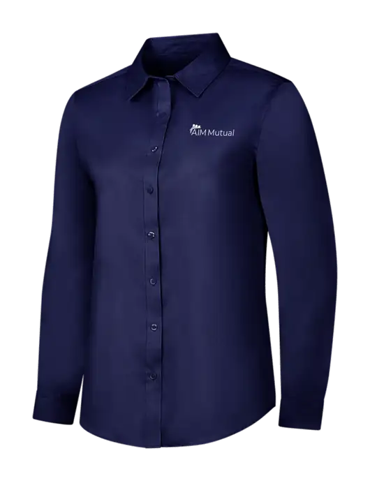 Navy Womens Long Sleeve Superpro React Twill Shirt w/A.I.M. Mutual Logo