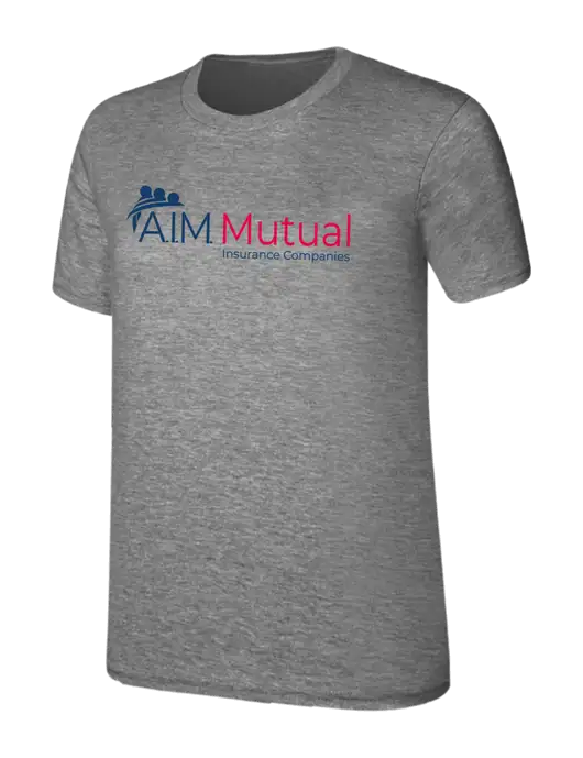 Womens Ring Spun Light Grey Heather 4.5 oz T-Shirt w/A.I.M. Mutual Logo