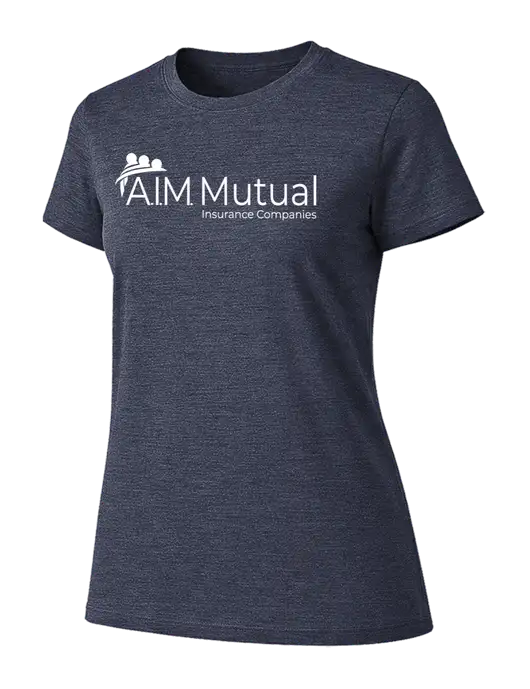Womens Ring Spun Heather Navy 4.5 oz T-Shirt w/A.I.M. Mutual Logo