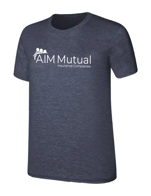Womens Ring Spun Heather Navy 4.5 oz T-Shirt w/A.I.M. Mutual Logo