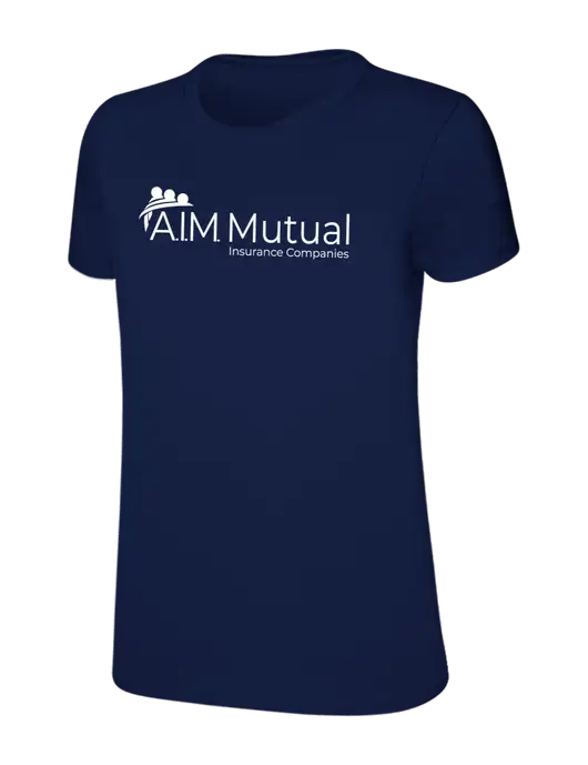 Womens Ring Spun Navy 4.5 oz T-Shirt w/A.I.M. Mutual Logo
