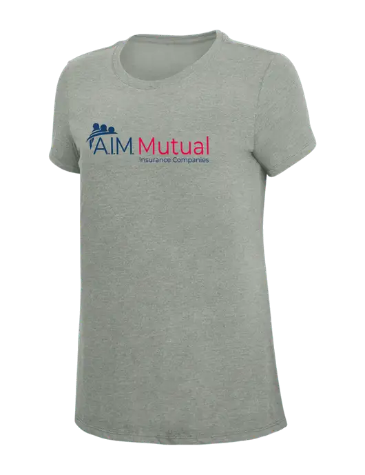 Womens Simply Soft Grey Frost 4.5oz  Poly/Combed Ring Spun Cotton T-Shirt w/A.I.M. Mutual Logo