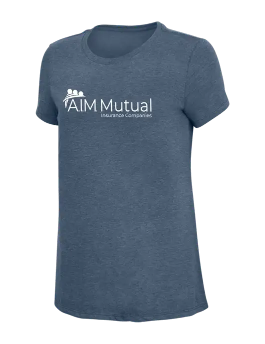 Womens Simply Soft Navy Frost 4.5oz  Poly/Combed Ring Spun Cotton T-Shirt w/A.I.M. Mutual Logo