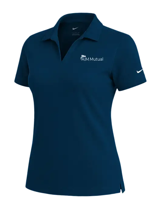 NIKE Navy Womens Dri-Fit Micro Pique Polo w/A.I.M. Mutual Logo