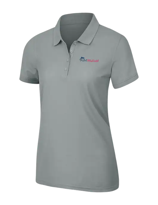 Light Grey Womens Core Classic Pique Polo w/A.I.M. Mutual Logo