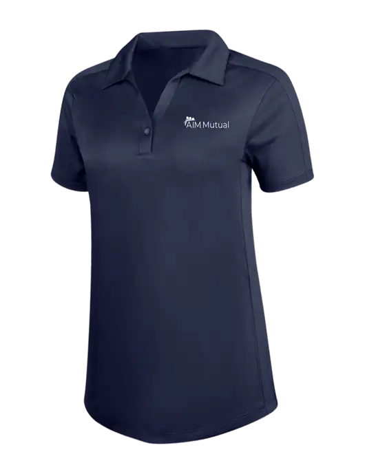 Womens Dark Navy Diamond Jacquard Polo w/A.I.M. Mutual Logo