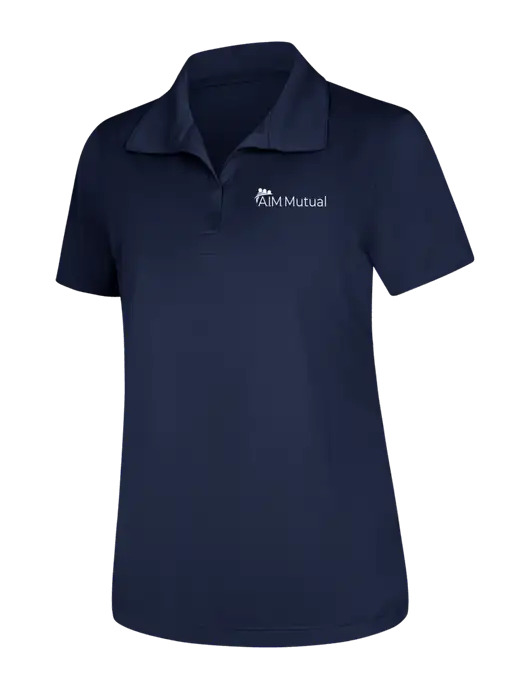 Womens Navy Micropique Sport-Wick Polo w/A.I.M. Mutual Logo