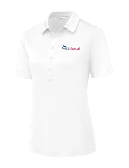 White Womens Posi-UV Pro Polo w/A.I.M. Mutual Logo