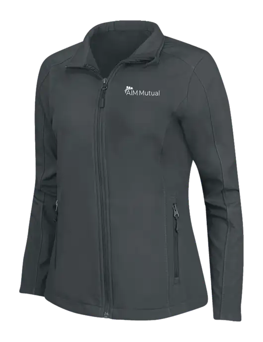 Charcoal Grey Womens Core Soft Shell Jacket w/A.I.M. Mutual Logo