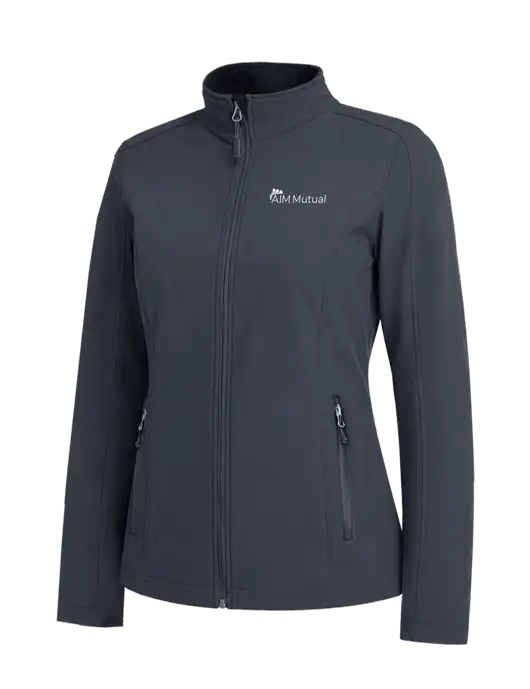 Charcoal Grey Womens Core Soft Shell Jacket w/A.I.M. Mutual Logo