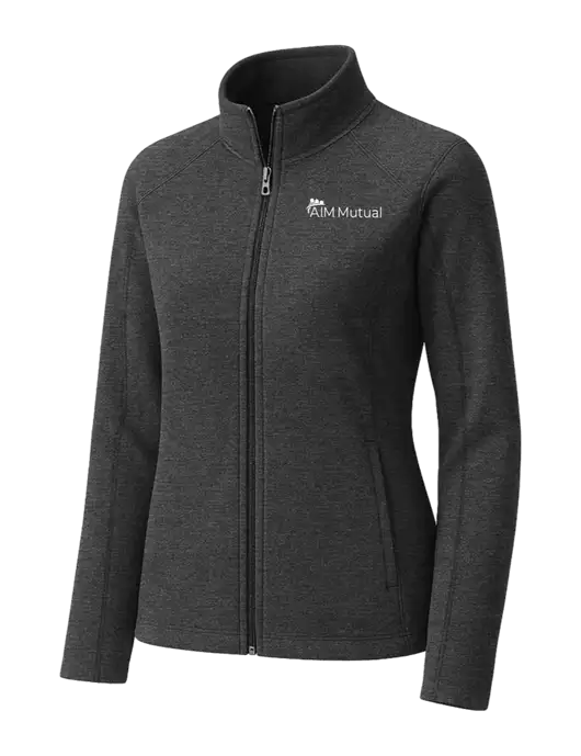 Charcoal Womens Heather Microfleece Full-Zip Jacket w/A.I.M. Mutual Logo