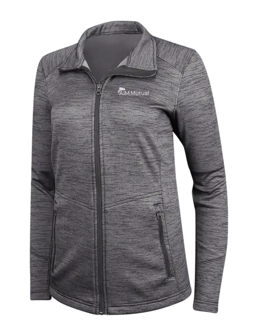 Womens Dark Grey Digi Stripe Fleece Jacket w/A.I.M. Mutual Logo