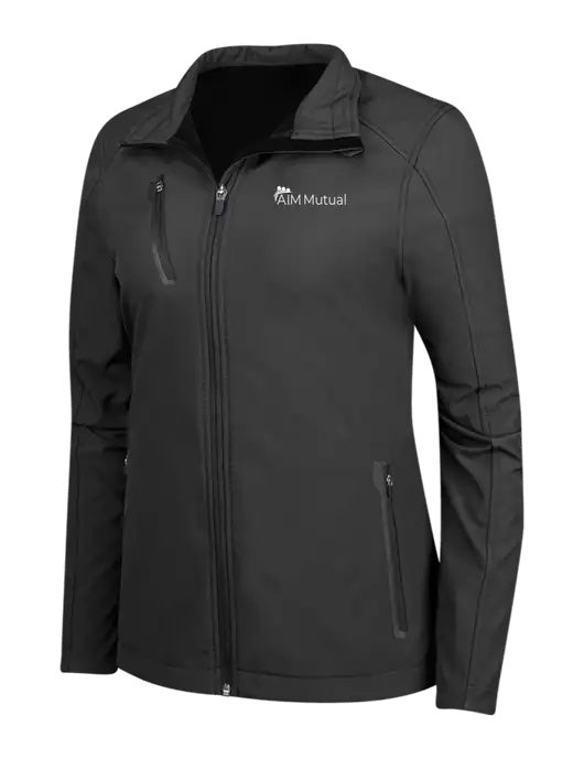 Black Womens Welded Softshell Jacket w/A.I.M. Mutual Logo