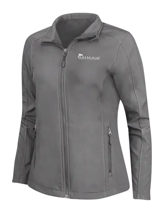 Medium Grey Womens Core Soft Shell Jacket w/A.I.M. Mutual Logo