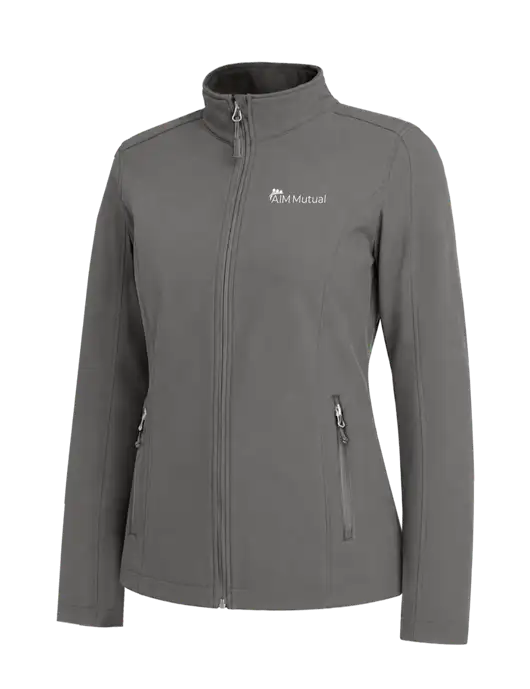Medium Grey Womens Core Soft Shell Jacket w/A.I.M. Mutual Logo