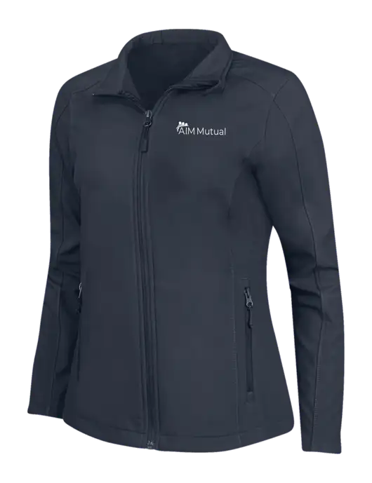 Navy Womens Core Soft Shell Jacket w/A.I.M. Mutual Logo