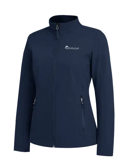 Navy Womens Core Soft Shell Jacket w/A.I.M. Mutual Logo