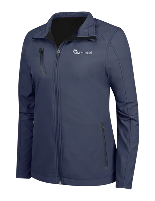 Navy Womens Welded Softshell Jacket w/A.I.M. Mutual Logo