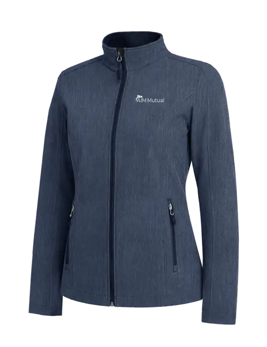 Navy Heather Womens Core Soft Shell Jacket w/A.I.M. Mutual Logo