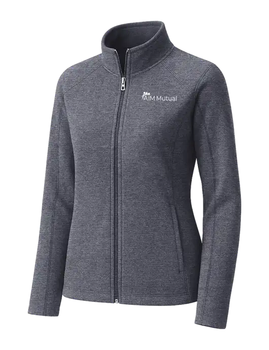 Light Navy Heather Womens Microfleece Full-Zip Jacket w/A.I.M. Mutual Logo