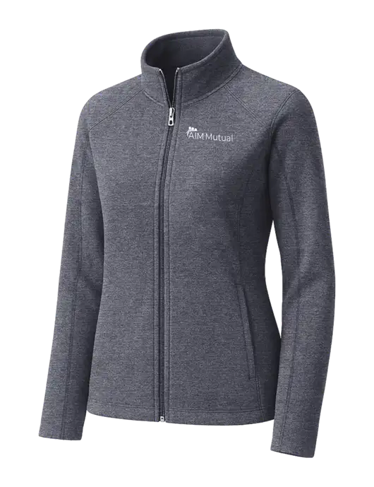 Light Navy Heather Womens Microfleece Full-Zip Jacket w/A.I.M. Mutual Logo