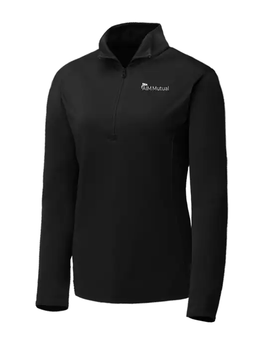 Black Womens Posicharge Competitor ¼ Zip Pullover w/A.I.M. Mutual Logo