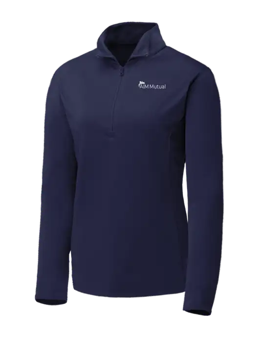 Navy Womens Posicharge Competitor ¼ Zip Pullover w/A.I.M. Mutual Logo