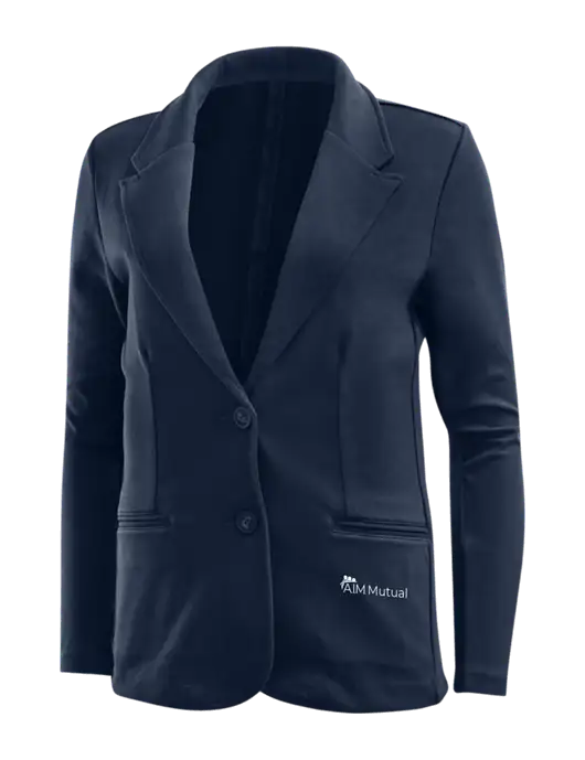 Deep Navy Womens Knit Blazer w/A.I.M. Mutual Logo