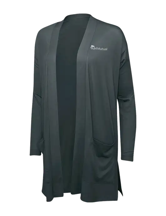Smoke Grey Womens Concept Long Pocket Cardigan w/A.I.M. Mutual Logo