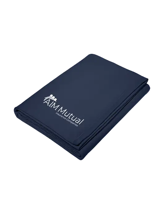 Core Navy Fleece Sweatshirt Blanket w/A.I.M. Mutual Logo