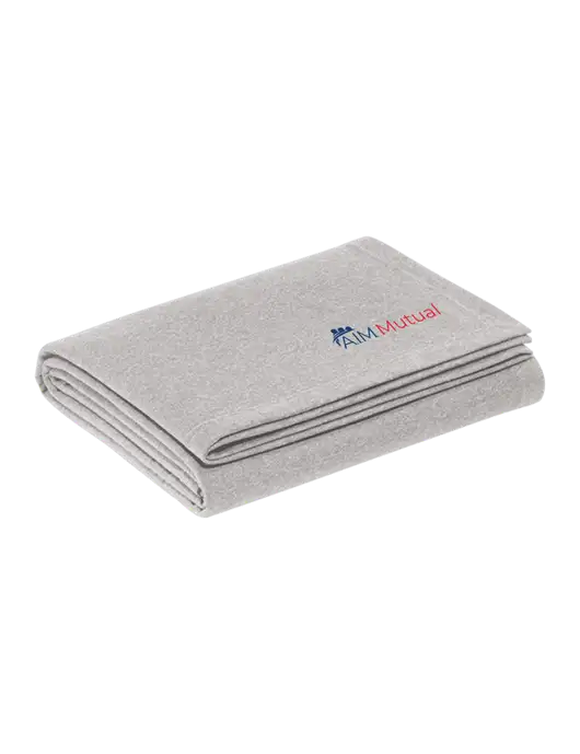 Recycled Light Heather Grey Blanket w/A.I.M. Mutual Logo