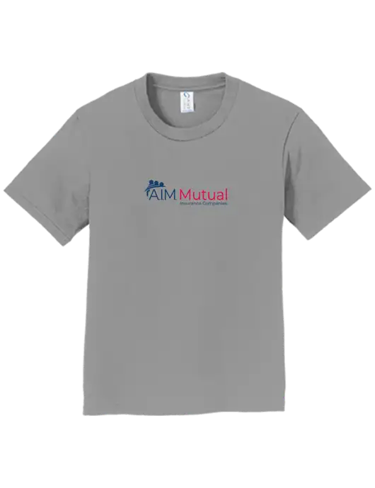 Youth Ring Spun Medium Grey 4.5 oz T-Shirt w/A.I.M. Mutual Logo