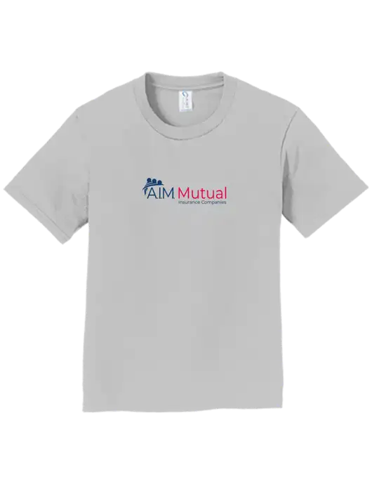 Youth Ring Spun Silver 4.5 oz T-Shirt w/A.I.M. Mutual Logo