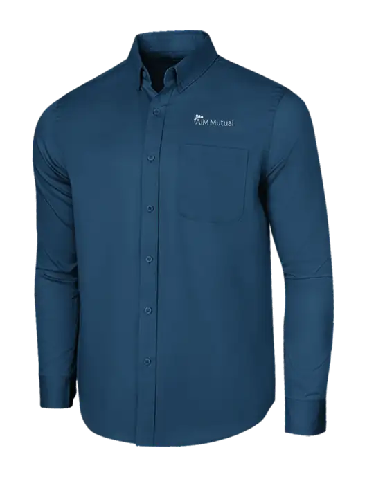 Long Sleeve Light Navy Superpro React Twill Shirt w/A.I.M. Mutual Logo