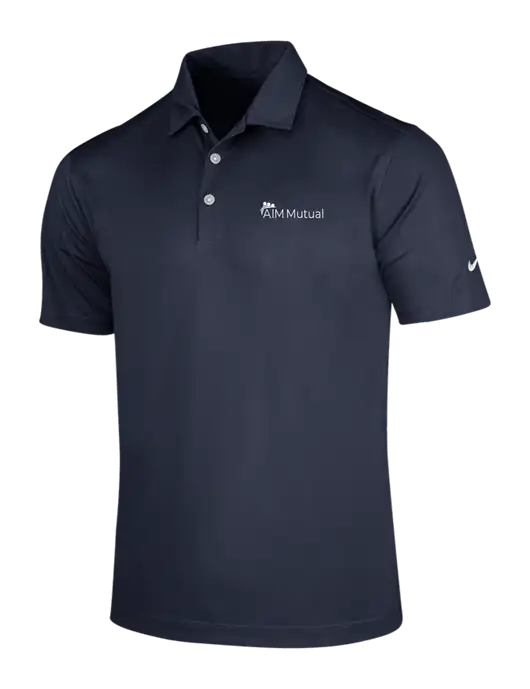 NIKE Dark Navy Dri-Fit Vertical Mesh Polo w/A.I.M. Mutual Logo