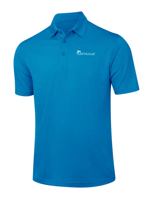 Sapphire Blue Heather Contender Polo w/A.I.M. Mutual Logo