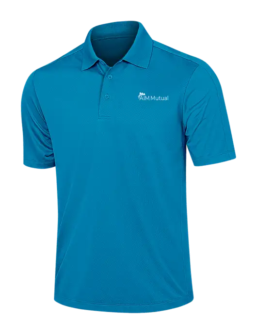 Sapphire Blue Diamond Textured Jacquard Polo w/A.I.M. Mutual Logo