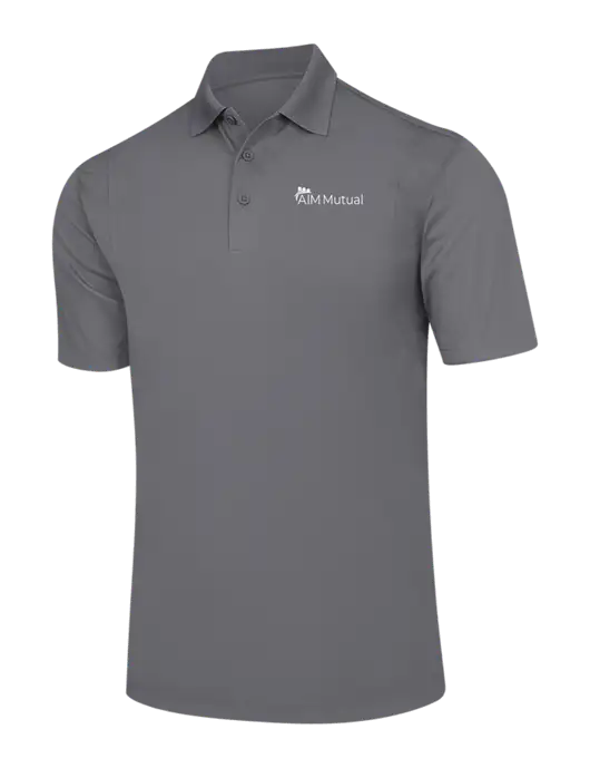 Medium Grey Micropique Sport-Wick Polo w/A.I.M. Mutual Logo