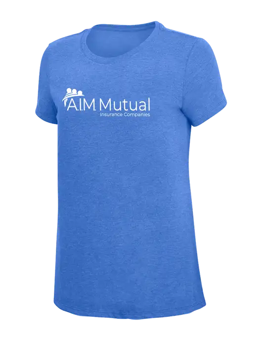 Womens Simply Soft Royal Frost 4.5oz  Poly/Combed Ring Spun Cotton T-Shirt w/A.I.M. Mutual Logo