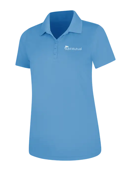 Carolina Blue Womens Dry Zone UV Mesh Polo w/A.I.M. Mutual Logo