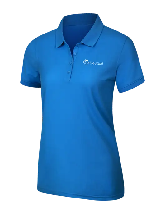 Light Royal Blue Womens Core Classic Pique Polo w/A.I.M. Mutual Logo