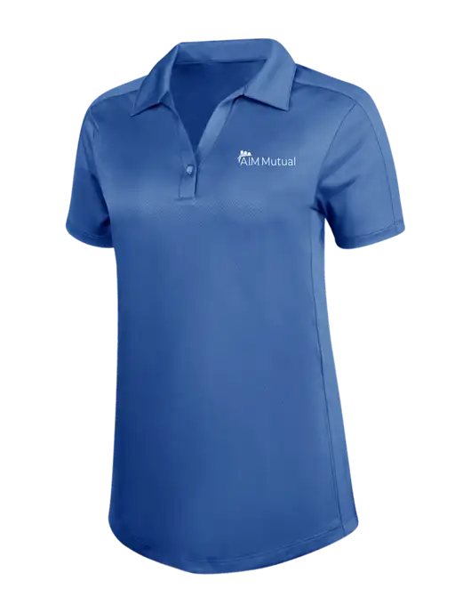Womens Dark Royal Blue Diamond Jacquard Polo w/A.I.M. Mutual Logo